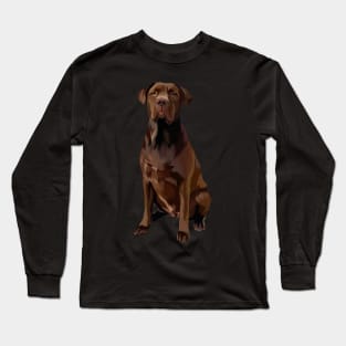 sitting dog sittingvector art Long Sleeve T-Shirt